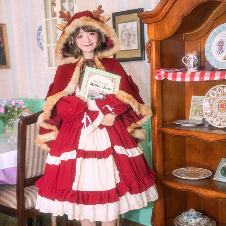楽天市場】マント ポンチョ 秋 冬 クリスマス ロリータ バンビ柄 