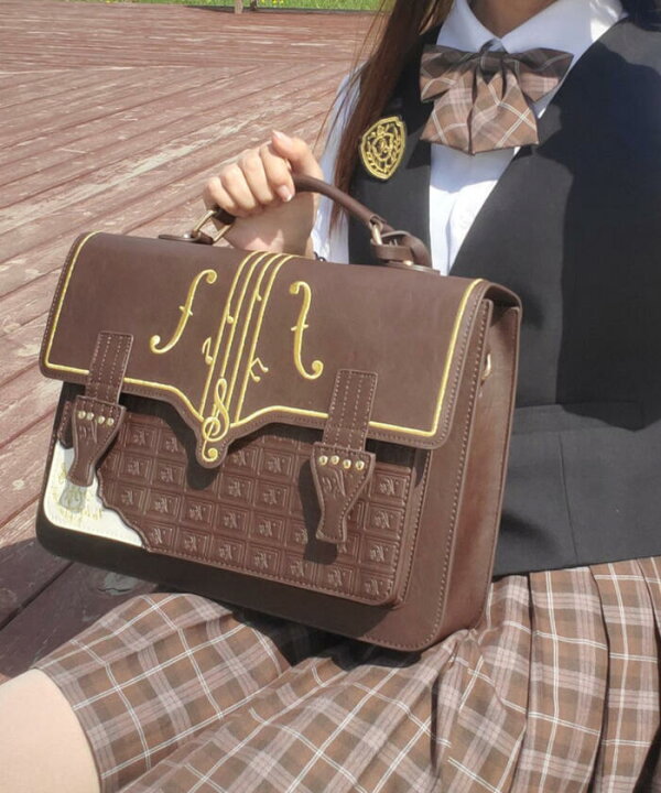 楽天市場】学園風 バッグ ロリータ ゴシック 音符刺繍 カバン 鞄 JK 