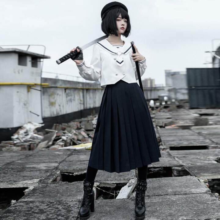 楽天市場 ロリータ 制服 Jk ツーピース セーラー服 プリーツスカート セット 学園風 長袖 コスプレ 春秋 レディース 軍ロリ ゴスロリ 黒ロリ ゴシック クール かっこいい クラシック 刺繍入り可愛い イベント 上下セット Lolita ロリィタ ステージ衣装 コスチューム 学園 楽天市場 ロリータ 制服 Jk ツーピース セーラー服 プリーツスカート セット 学園風 長袖 コスプレ 春秋 レディース 軍ロリ ゴスロリ 黒ロリ ゴシック クール かっこいい クラシック 刺繍入り可愛い イベント 上下セット Lolita ロリィタ ステージ衣装 コスチューム 学園