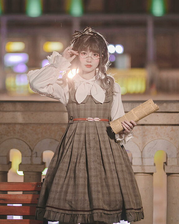 楽天市場】ロリィタ 秋冬 制服 学園風 チェック柄 ジャンパースカート 