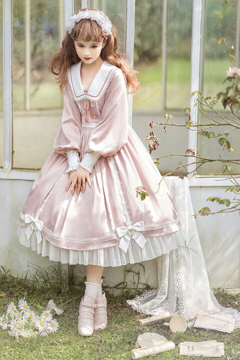 楽天市場 ロリータ ロリィタ ワンピース 長袖 ドレス クラシック系 クラロリ Lolita姫 清楚 可愛い 華麗 エレガント 豪華 レディース ゴシック ゴスロリ お姫様 Op パーティー ゆめかわいい 優雅 リボン レース 刺繍 うさぎ お耳ゴスロリ 甘ロリ コスプレ コスチューム