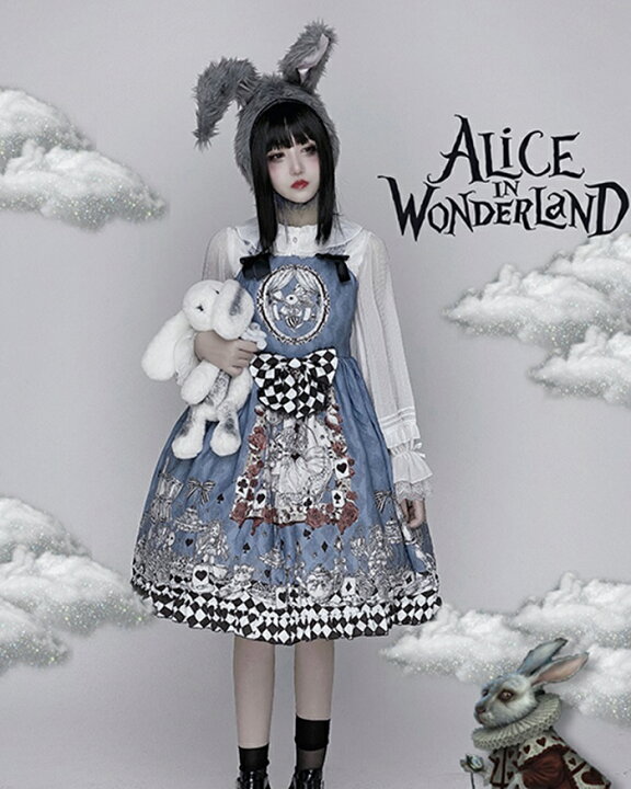 楽天市場 ロリータ ワンピース オリジナル ゴシック キャミワンピ 不思議の国のアリス レトロ 可愛い アリス ブラックアリス Jsk ゴスロリ ゆめかわいい モノトーン チェック 幻想的 おとぎの国 甘ロリ クラロリ ブラウス ヘアアクセカチューシャ ロリィタ Lolita