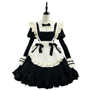 クラシカル メイド服 メイド ワンピース エプロン カチューシャ 付け袖 長袖 半袖 2way ミニ丈 クラシック ゴスロリ ミニスカ ドレス ロリータ Lolita ロリィタ 甘ロリ メイドカフェ 制服 清楚