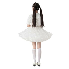 フリルいっぱい パニエ ロリィタ ゴスロリ ミニ丈 40cm丈 白 黒 大人 多層オーガンジー 華やか ボリューム レディース フリル ふわふわ チュチュスカート 甘ロリ ショート丈 コスプレ 発表会 メイド服 ドレス ダンス コスチューム