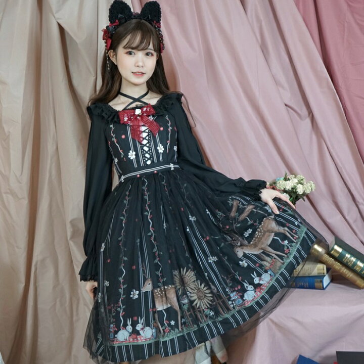 楽天市場】ロリータ ワンピース ジャンパースカート 森の国の物語 夏  