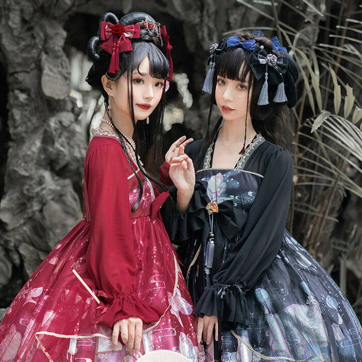 楽天市場】ロリータ ワンピース 長袖 チャイナドレス コスプレ  