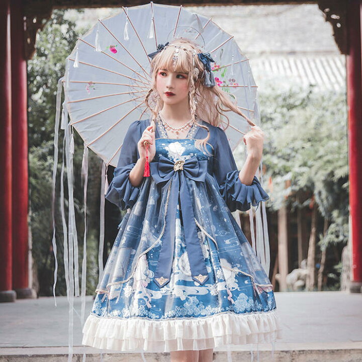 楽天市場】ロリータ ワンピース 長袖 チャイナドレス コスプレ 