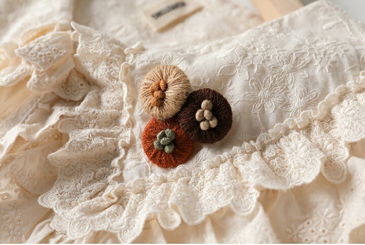 楽天市場】ブラウス ロリータ 森ガール 春夏 刺繍 ブローチ付 長袖 