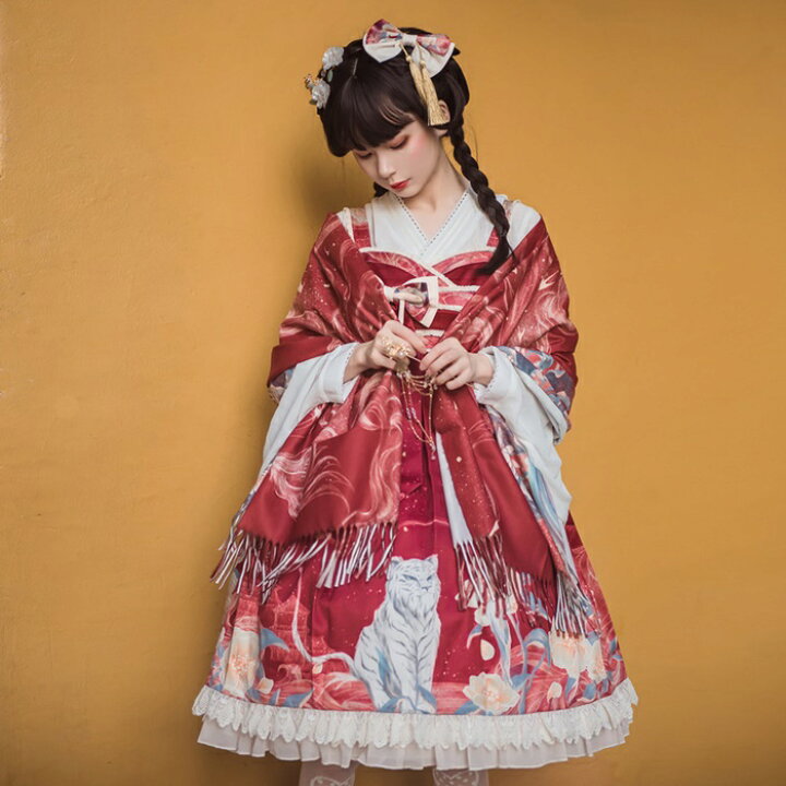 楽天市場】ロリータ ワンピース チャイナドレス ジャンパースカート 華 