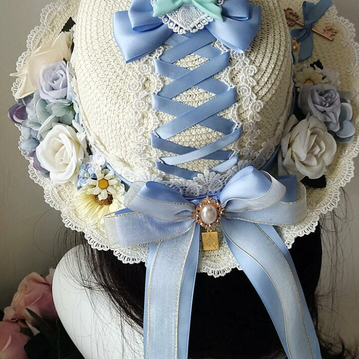 楽天市場】麦わら 帽子 ロリータ 花 薔薇 レース ゴシック ガーリー  