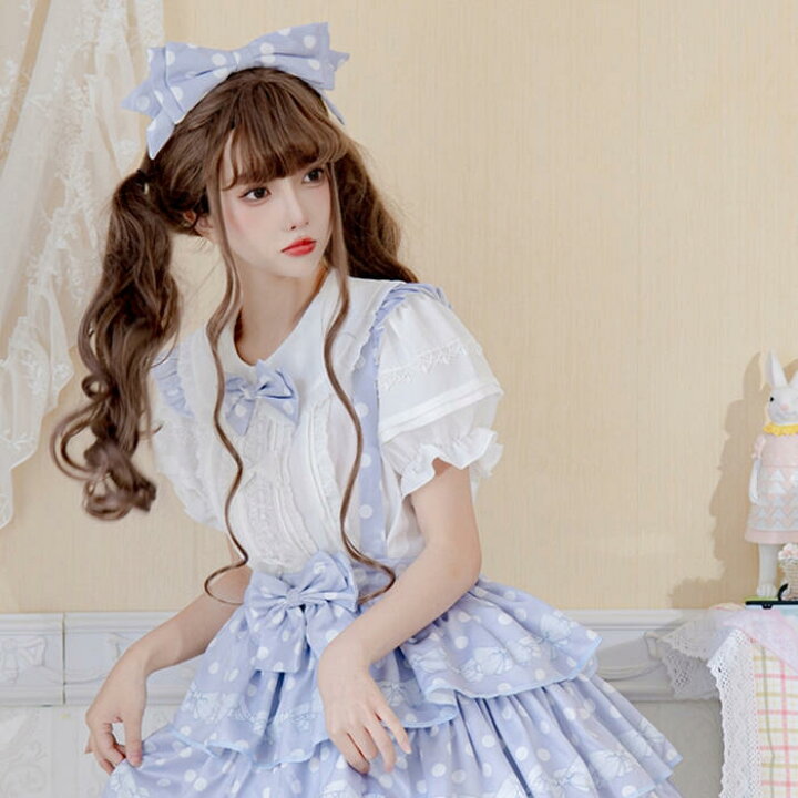楽天市場】ブラウス ロリータ フリル 半袖 ボリューム袖 パフスリーブ  
