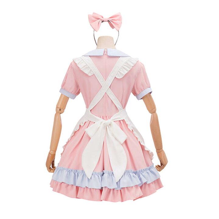 楽天市場】メイド服 エプロン コスプレ 甘ロリータ 3点セット 半袖 