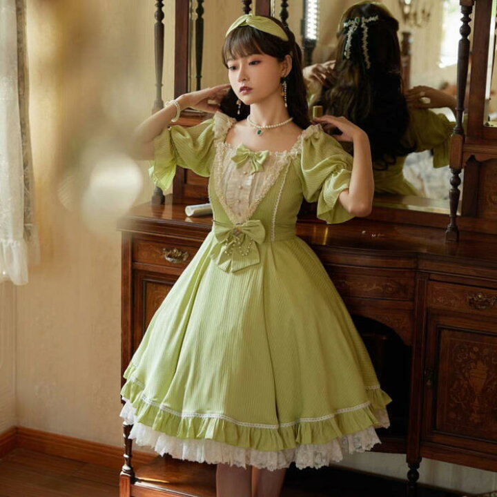 楽天市場】ロリィタ ロココ調 ワンピース ドレス 半袖 かわいい 