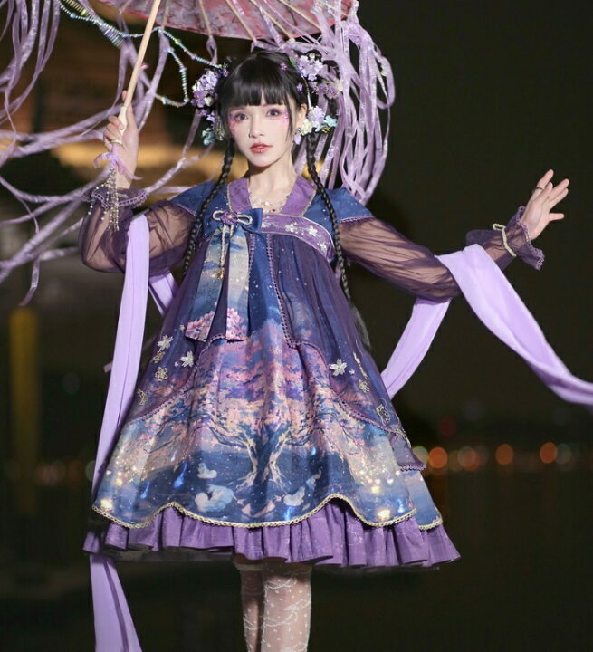 楽天市場】中華ロリータ 桜 幻想的 ゆめかわいい ロリィタ ワンピース 
