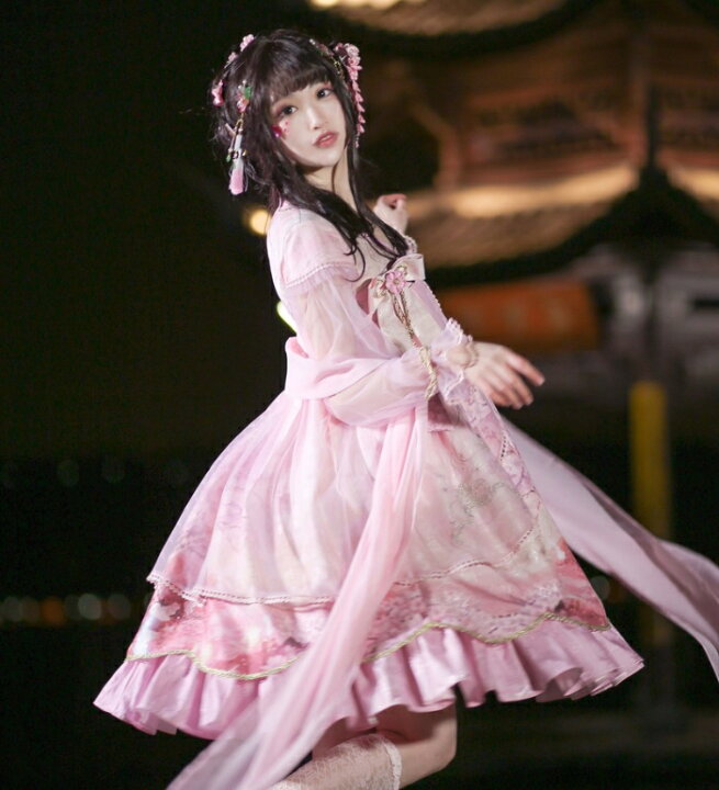 楽天市場】中華ロリータ 桜 幻想的 ゆめかわいい ロリィタ ワンピース 