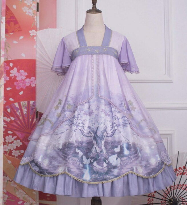 楽天市場】中華ロリータ 桜 幻想的 ゆめかわいい ロリィタ ワンピース  