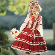 ロリータ ワンピース ジャンパースカート ロリィタ 可愛い 定番 メイド服 プリンセス お姫様 配色 ゴスロ…