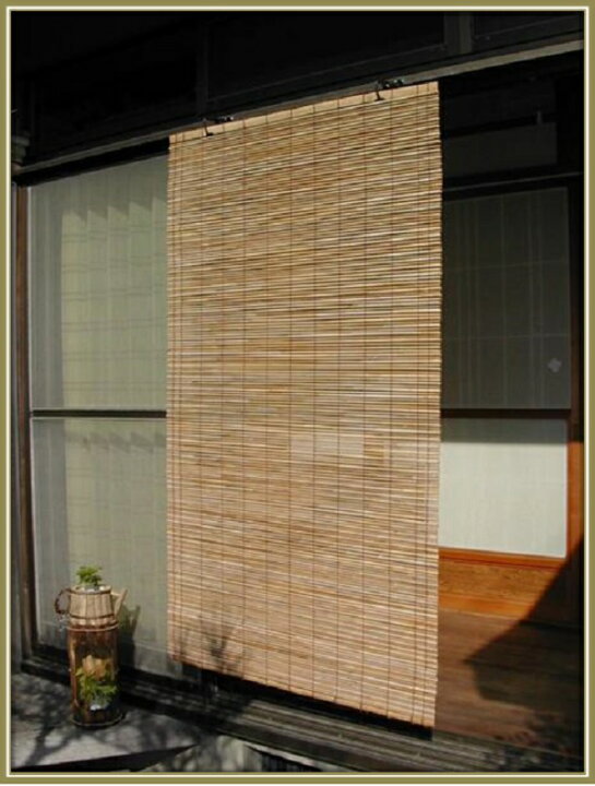 楽天市場 Aフロア 蒲芯 すだれ W H112ｃｍ すだれ スダレ 簾 おしゃれ 目隠し 屋外 アリスの雑貨屋さん