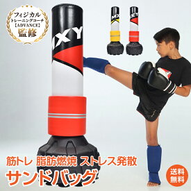 *25%OFFクーポン⇒8,978円*【送料無料】サンドバッグ 自立 自宅 サンドバック パンチングバッグ 子供用 大人用 137cm スタンディング スタンド 保護プロテクター付き ボクシング キック トレーニング フィットネス 筋トレ 筋力アップ ストレス発散 ダイエット de157