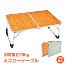 *15%OFFクーポン⇒1,658円*【送料無料】おすすめ アウトドアローテーブル 折りたたみ式 ミニ 軽量 コンパクト アウトドアテーブル キャンプテーブル ピクニック 屋外 イベント シルバー 木目調 2つ折り キャンプ お花見 2〜3人用 od323 おうちキャンプ ベランピング