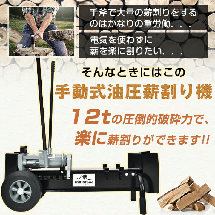 受け渡し予定者決定」手動式油圧薪割機