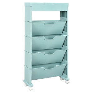 *15%OFFクーポン⇒2660円*【送料無料】マガジンラック 4段式 組み替え可能 本棚 収納ラック おしゃれ スリム 大容量 キャスター付き ワゴンタイプ 収納ワゴン サイド収納棚 北欧風 リビング キ