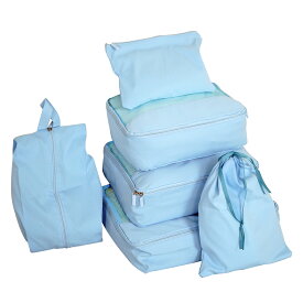 *限定10%OFFクーポン*トラベルポーチ セット 旅行用 収納袋セット 6点セット 洗える 多機能 収納袋 パッキング トラベルグッズ 防水 スーツケース 衣類 収納 アメニティ ポーチ コスメ 小物 立体 メッシュ 折りたたみ シューズケース シューズバッグ 巾着袋