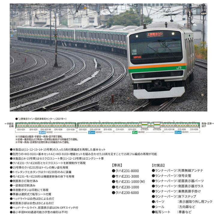 楽天市場】No:HO-9102 TOMIX JR E231-1000系(上野東京ライン・国府津 