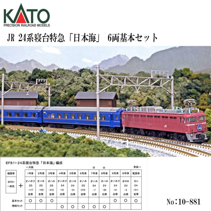 楽天市場】No:10-881 KATO 24系 寝台特急「日本海」6両基本セット ※再 