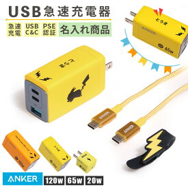 【名入れ可】 Anker ポケモン USB急速充電器 20W ピチュー 65W ピカチュウ 120W ライチュウ B2633N71 アンカー pokemon チャージャー 名入れ プレゼント ギフト switch スイッチ 充電