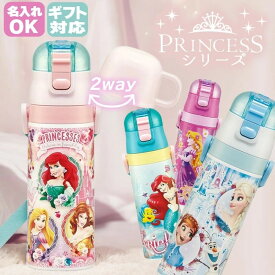 【 名入れ 可 ディズニープリンセス 】 スケーター 水筒 名入れ プレゼント 430 ステンレス プリンセス ワンタッチ かわいい 子供 キッズ おしゃれ ギフト 保温 保冷 直飲み コップ カバー 2way 小学生