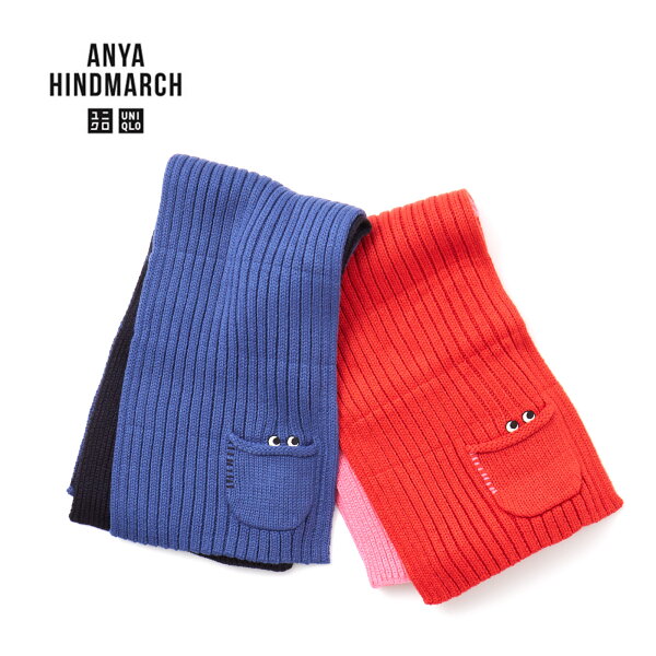 ユニクロ × アニヤ・ハインドマーチ ヒートテックニットマフラー UNIQLO ANYA HINDMARCH アニヤハインドマーチ マフラー おしゃれ コーデ かわいい ブランド レディース メンズ 高校生 jk 学生 大人 女性 170cm