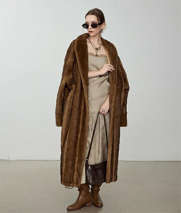 楽天市場】ファーコート フェイクファーコート レディース ロング  