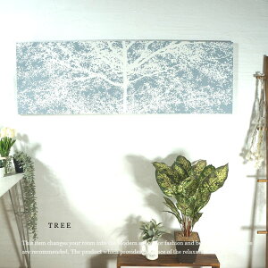 �t�@�u���b�N�p�l�� �k�� ���� TREE �u���[�O���[ 120×40cm �����O ���� �� �� �k�� �A�[�g �I�u�W�F