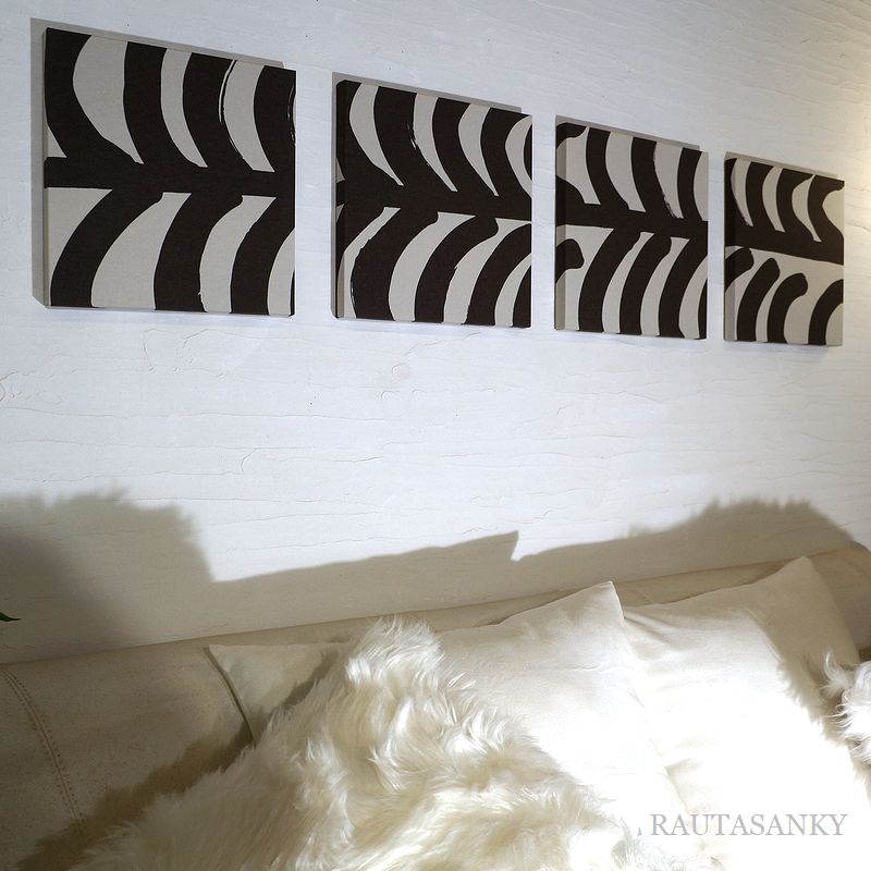 幾何学のシンプルデザイン 4枚組 秀逸 送料無料 ファブリックパネル marimekko RAUTASANKY 30×30cm マリメッコ 定番から日本未入荷 フィンランド ラウタサンキィ 北欧 グレー ４枚セット