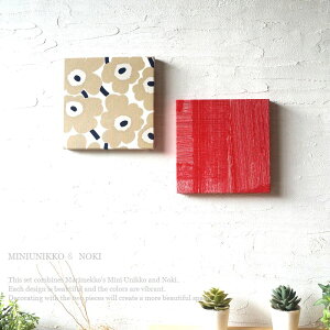 �}�����b�R �t�@�u���b�N�p�l�� SS�t�@�u���b�N�p�l�� �m�L ���b�h �~�j�E�j�b�R �x�[�W�� 20×20cm 2���Z�b�g �k�� NOKI MINIUNIKKO marimekko