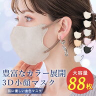 P5倍確定 !! 【最安値挑戦】3Dマスク 立体 不織布 88枚 バイカラー 大きめ おしゃれ 不織布マスク 立体マ…