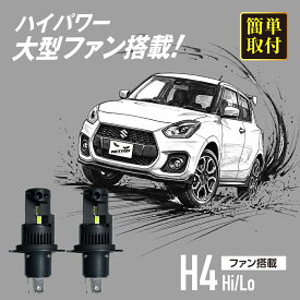 【マラソンP5倍】 ダイハツ ウェイク H28.5〜R4.9 LA7#0S ハロゲン仕様 NITRO h4 hi/lo ハイロー LED ヘッドライト ファン搭載 静音 ファン付 カットライン ホワイト 車検対応 ポン付