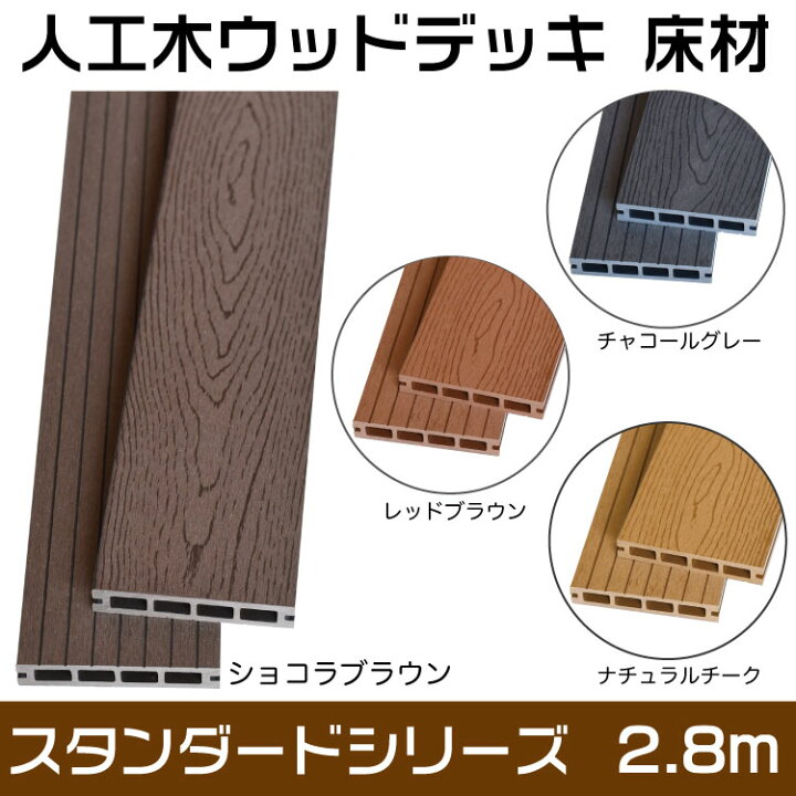 楽天市場】ウッドデッキ 床材 人工木 スタンダード ZYD-040 1.8m 2.8m  