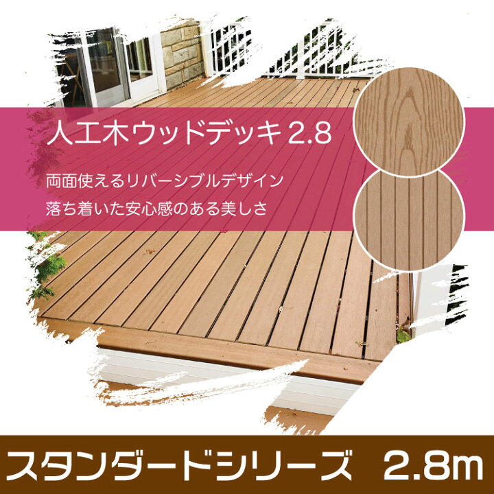 楽天市場】ウッドデッキ 床材 人工木 スタンダード ZYD-040 1.8m 2.8m 