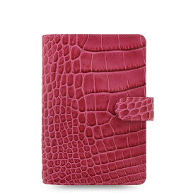 ファイロファックス システム手帳 クラシック クロック バイブルサイズ 聖書サイズ Filofax Classic Croc イタリアンカーフレザー 6穴 リング径23mm 2024年ダイアリー付き メンズ レディース 本革 子牛革 高級 クロコ型押し ベルトボタン留め式