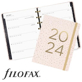 ファイロファックス 2024年 手帳 ノートブック A5サイズ コンフェッティ ローズクオーツ Filofax Confetti Planner