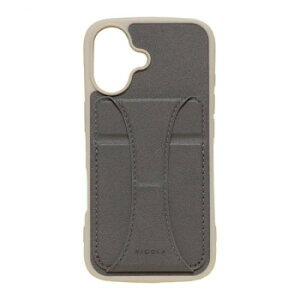 NICOLA iPhone17��p�w�ʌ^�P�[�X Charcoal/�`���R�[�� iP25-61-NIC02