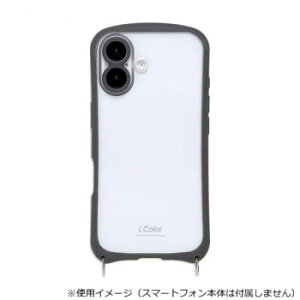 i.Color iPhone17��p�w�ʌ^�P�[�X Charcoal/�`���R�[�� iP25-61-ICSH01