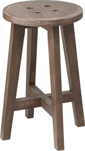 ボットーネ スツール 椅子 イス 腰掛け ボタンデザイン 座面高45cm 天然木 木製 ポプラ 軽量 持ち運び サイドテーブル ディスプレイ ダイニング ソファ 玄関 ブラウン