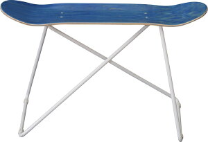 スケートボードスツール スツール スチール 木製 合板 ラッカー塗装 耐荷重80kg シンプル モダン カフェ風 リビング ダイニング 玄関 書斎 椅子 家具 インテリア ブルー