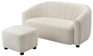 ソファ&オットマン ソファ 2人掛け コンパクト カウチソファ ローソファ フロアソファ カウチ オットマン 北欧 韓国 L字 二人掛け オットマン付 省スペース ホワイト