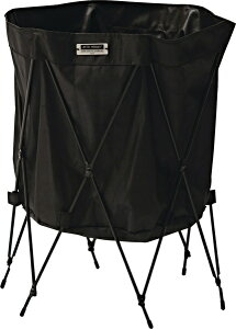 フォールディングバスケット バスケット フォールディング 折りたたみ ジャバラ式 軽量 収納 収納ボックス アウトドア インテリア ベルト付き ミリタリー アーミー ブラック