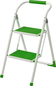 ステップ台 脚立 折りたたみ 踏み台 2段 折り畳み 安全 丈夫 スリム 手すり付き 手すり 子供 子ども 洗面所 折り畳み おしゃれ トイレ 手洗い 洗車 軽量 軽い 収納 スチール キッズ グリーン
