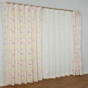 �J�[�e�� 4���Z�b�g ��100×����200cm �L�� �h���[�v�E���[�X×�e2�� �􂦂� �^�b�Z���t�� �`��L�� ����ۂ��j�����s���N